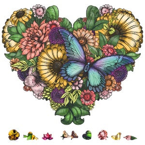ZenChalet Puzzles - Flower Heart Wooden Puzzle, 200 Pcs   (ZCPFH200)