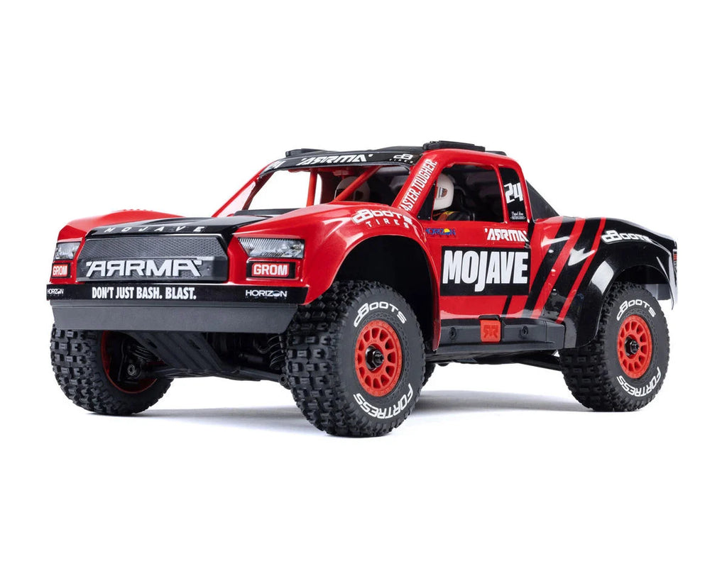 Arrma Mojave Grom MEGA 4WD 380 Brushed 1/18 Electric Desert Truck RTR (Red/Black)   (ARA2104T1)