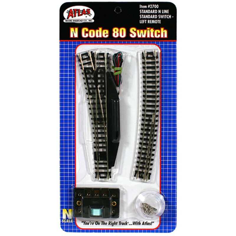 Atlas N Code 80 Remote Left-Hand Switch   (ATL2700)