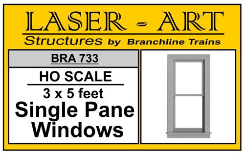 Branchline Window Single-Pane, 36 x 60" pkg(6) HO SCALE (BRA733)