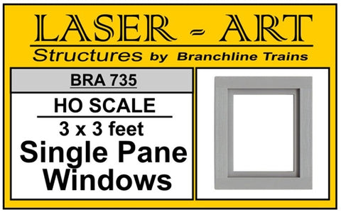 Branchline Window Single-Pane, 36 x 36" pkg(12) HO SCALE (BRA735)