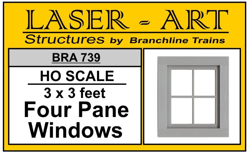 Branchline Window 4-Pane, 36 x 36" pkg(12) HO SCALE (BRA739)