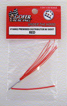 Gofer 1/24-1/25 Red Prewired Distributor w/Aluminum Plug & Boot   (GOF16002)