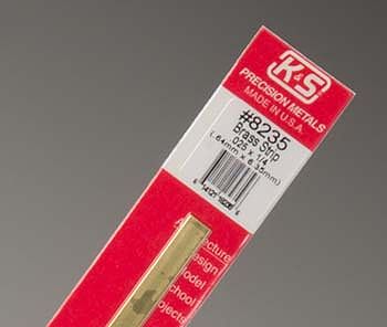 K&S Brass Strip .025'' x 1/4'' x 12''  (K+S8235)