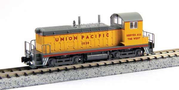 Kato EMD NW2 - Standard DC -- Union Pacific #1032 (Armour Yellow, gray, red, silver)   (KAT1764379)