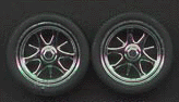 Pegasus 1/24-1/25 Daggers Chrome Rims w/Tires (4) (PGH1226)