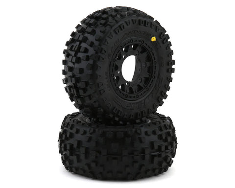 Pro-Line Badlands SC 2.2/3.0 Tires w/Raid Wheels (Black) (2) (M2) w/12mm Removable Hex   (PRO118210)