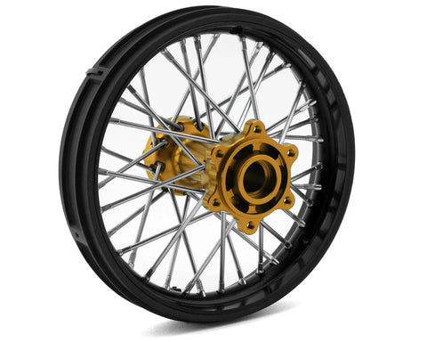 Pro-Line Promoto-MX Pro-Spec Aluminum V2 Bead Pre-Assembled Rear Wheel (Black/Gold)   (PRO283700T3)