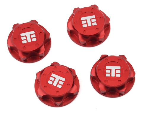 Tekno RC 17mm Aluminum "T Logo" Covered Serrated Wheel Nut (Red) (4)  (TKR5116BR)