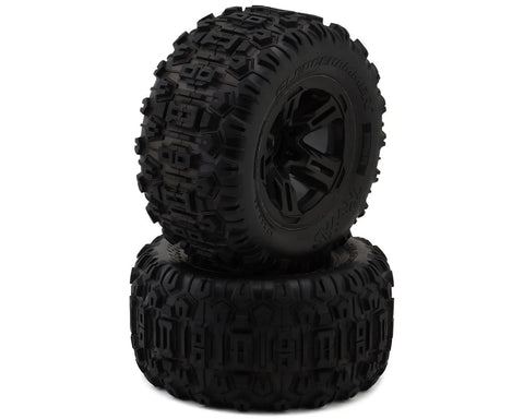 Traxxas Sledgehammer Belted 3.8" Pre-Mounted Monster Truck Tires (Black) (2) w/17mm Splined Hex   (TRA9573)