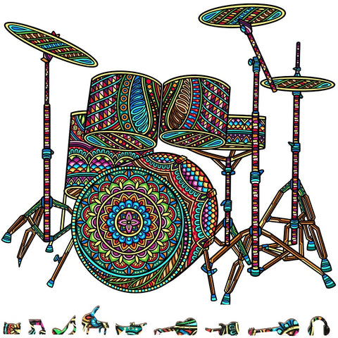 ZenChalet Drum Set Wooden Puzzle, 200 piecea   (ZCPDS200)