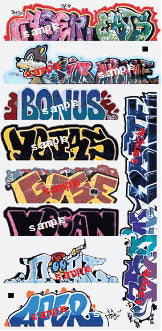 Blair Line Mega Set Modern Tagger Graffiti Decals  #13 (184-1262)