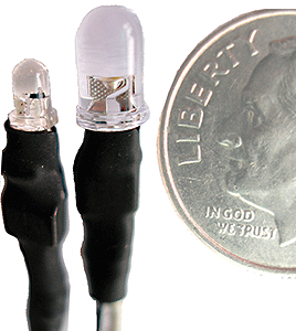 LED Lights 3mm Universal 7-19 Volt AC, DC, DCC pkg(5) -- Cool White (266-U31)
