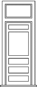 Door w/Frame, Window & Transom (300-5291)