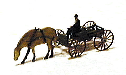 1880s Horse-Drawn Buckboard - Brass Kit -- With Horse & Driver pkg(2) (462-2023)