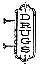 Scale Structures Drug Store Sign (Unpainted Metal) (650-2374)