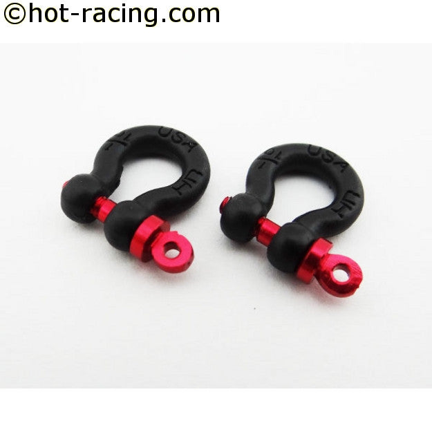 Hot Racing 1/10 Scale Aluminum Black Tow Shackle D-Rings (2) (ACC808X01)