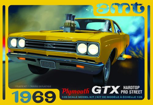 AMT 1969 PLYMOUTH GTX HARDTOP PRO STREET 1:25 SCALE MODEL KIT  (AMT1180)