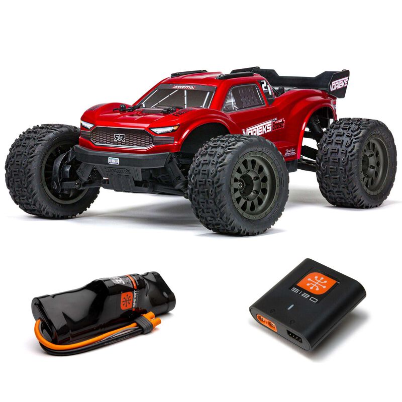 Arrma 1/10 VORTEKS 4X2 BOOST 550 Brushed Stadium Truck RTR with Battery & Charger, Red  (ARA4105SV4t1)