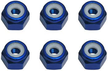 Team Associated 8/32 Aluminum Locknut (Blue Anodized) (6) (ASC6943)