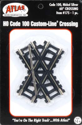 Atlas Code 100 60 Degree Crossing CL Nickel Silver HO (ATL175)
