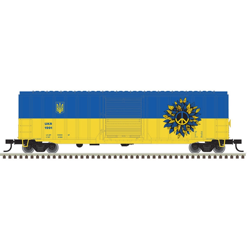 ATLAS HO TRAINMAN 50'6" BOX CAR 2022 UKRAINE PEACE EDITION  (ATL20006959)