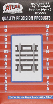 Atlas Code 83 1-1/2" Straight (4) HO (ATL523)