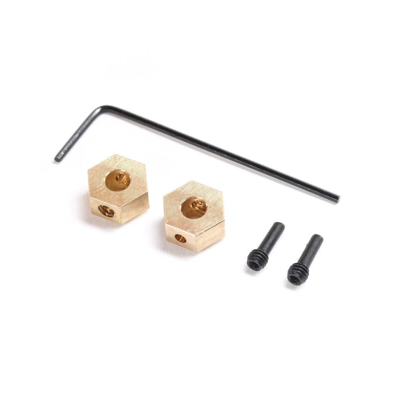 Axial HEX HUB, BRASS (2): SCX24, AX24 (AXI302002)