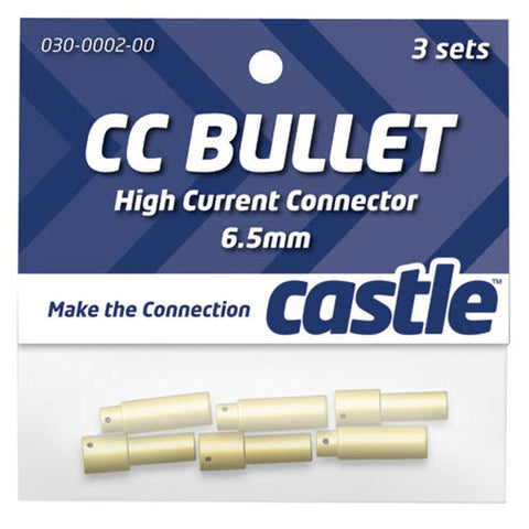 Castle Creation High Current Connector: 6.5mm Bullet Set (3)   (CSECCBUL653)