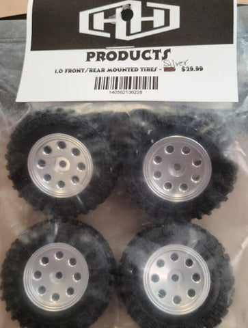 Hamilton Hobbies 1.0 Front/Rear Mounted Tires -  Silver   (HAM136228)