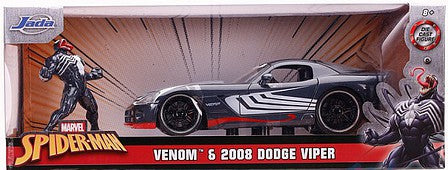 Jada 1/24 Spiderman 2008 Dodge Viper w/Venom Figure (JAD31750)