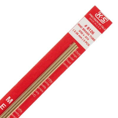 K+S 3/32 Round Brass Tube (3) (K+S8126)