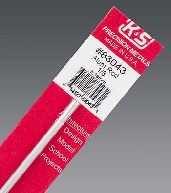 K+S 1/8 x 12" Round Aluminum Rod (L) (K+S83043)