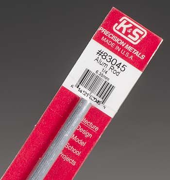 K+S 1/4''x12'' Solid Aluminum Rod (1) (K+S83045)