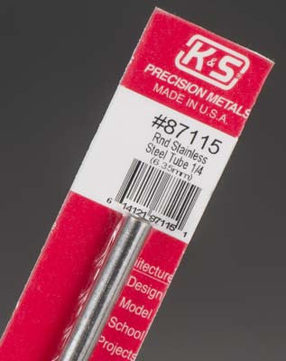 K+S Round Stainless Steel Tube 1/4x.028" (K+S87115)