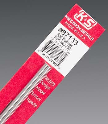 K+S 3/32''x12'' Round Stainless Steel Rod (2) (K+S87133)