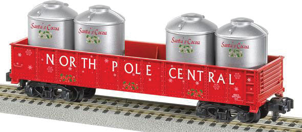Lionel North Pole Central Gondola with Santa's Cocoa Containers  (LNL648875)