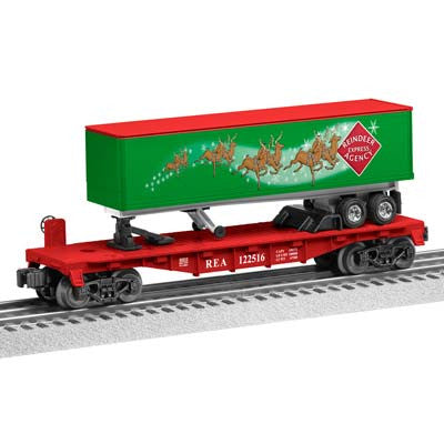 Lionel  REA Reindeer Express Agency Flatcar with long Trailer  (LNL683313)