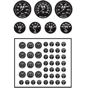 Model Car Garage 1/24-1/25 Gauges MoonEyes Clear/Black Background (MCG-2057)