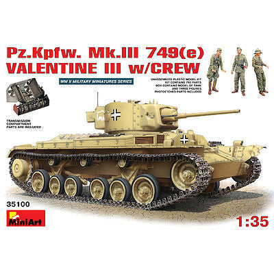 MiniArt Models 1/35 PzKpfw Mk III 749(e) Valentine III Tank w/3 Crew Kit (MNA35100)