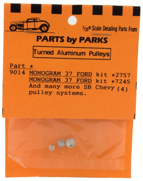 Parts by Parks 1/24-1/25 Pulley Set 1937 Ford & SB Chevy (Spun Aluminum) (4) (PBP-9014)