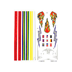 PineCar Dry Transfer Decals, Stripes & Flames (PIN307)
