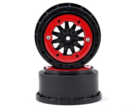 Pro-Line ProTrac F-11 Bead-Loc Short Course Wheels (Black/Red) (2)  (PRO274503)