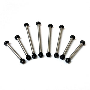 ST Racing Hardened Polished Steel Lock-Nut Style Hingepin Kit, Black, (SPTST2637BK)