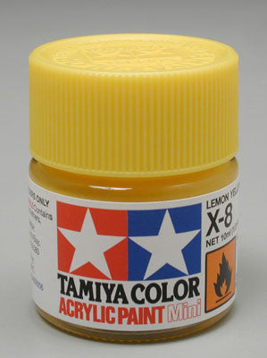 Tamiya Acrylic Mini X-8 Lemon Yellow 1/3 oz (TAM81508)