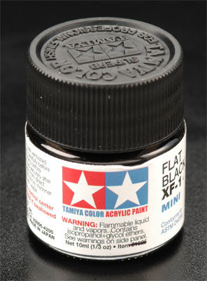 Tamiya Acrylic Mini XF-1 Flat Black 1/3 oz   (TAM81701)