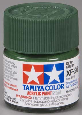 Tamiya Acrylic Mini XF-26 Deep Green 1/3 oz (TAM81726)
