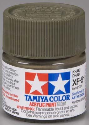 Tamiya Acrylic Mini XF-51 Khaki Drab 1/3 oz (TAM81751)