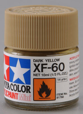 Tamiya Acrylic Mini XF-60 Dark Yellow 1/3 oz (TAM81760)