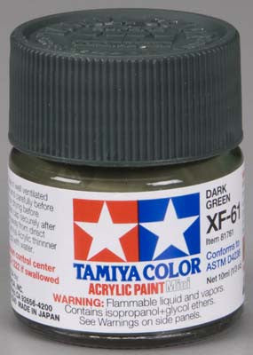 Tamiya Acrylic Mini XF-61 Dark Green 1/3 oz (TAM81761)